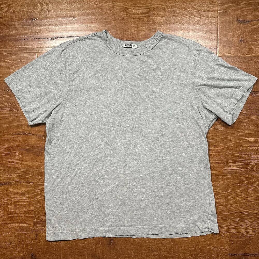 Buck Mason T Shirt Mens XL Gray Short Sleeve Crew Neck Cotton USA Retro Classic